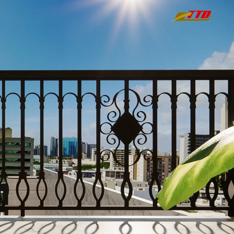 Modern Wrought Iron Villa Balcony Railing Systems with Custom Accessories and LongLasting Balcony Posts
