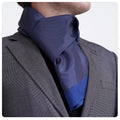 Exve Exclusive Navy Blue Double-Sided Scarf with Blue Polka Dot Print for Hat & Glove Sets