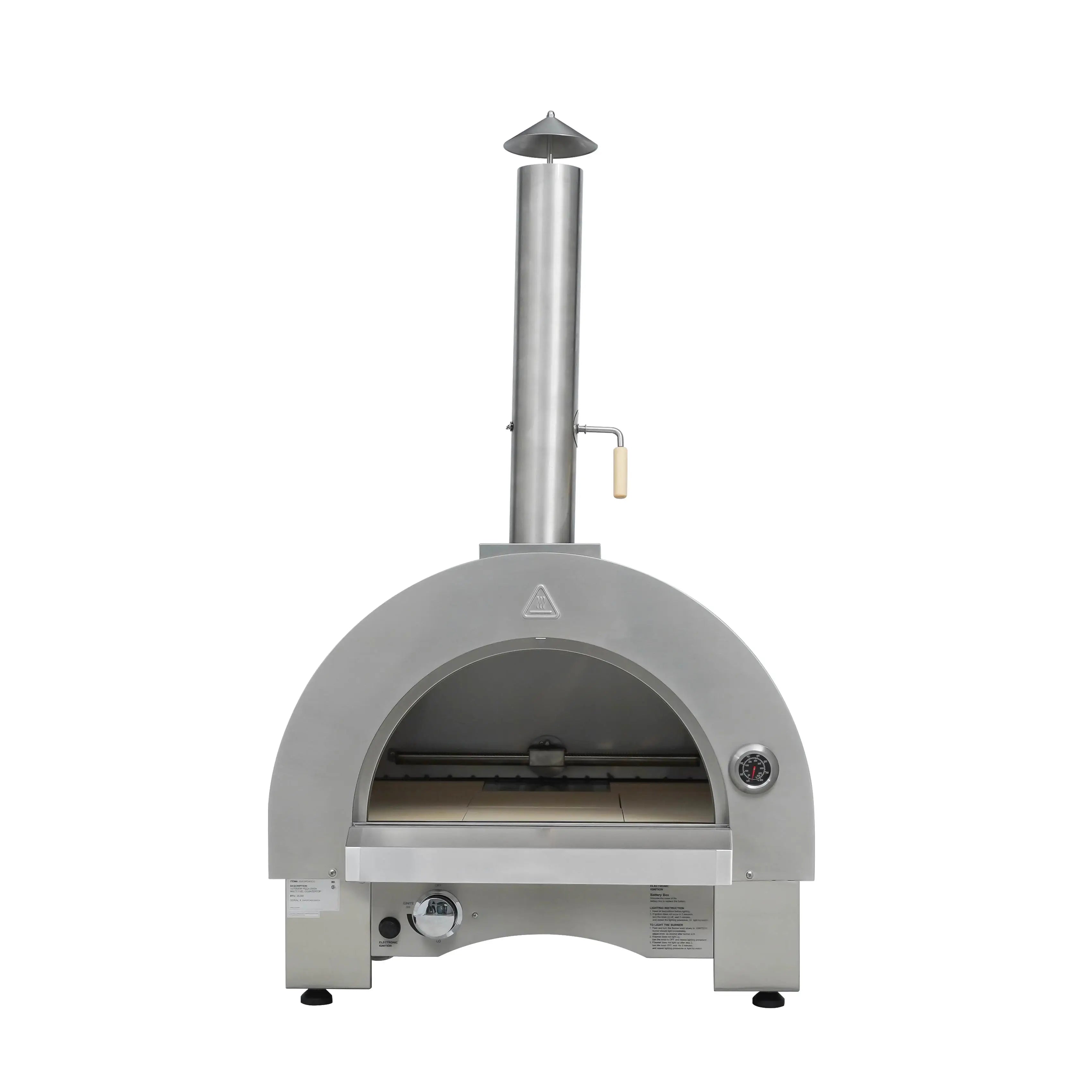 Premium Outdoor Stainless Steel 430 Gas Pizza Oven with 35000BTU Burner 20-30 Minute Heating Metal Material
