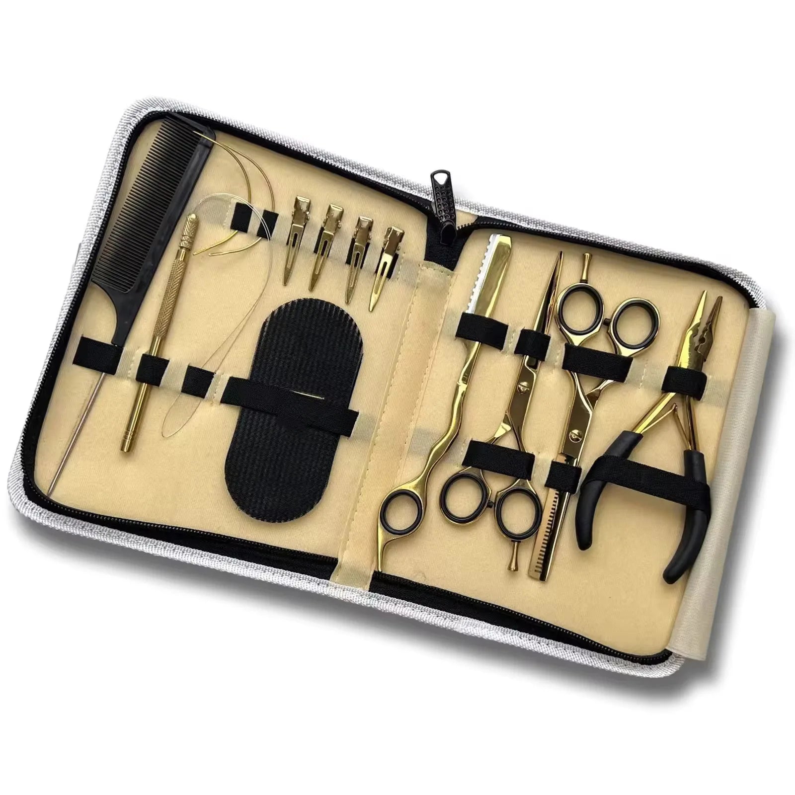 Stainless Steel Hair Extension Tools Kit Micro Bead Remover Pliers Sectioning Clips with Loop Needles