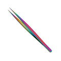 High Quality Straight Isolation Tweezers with Slim Profile Rainbow Finish Custom Logo Price