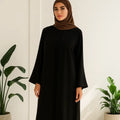 YXA013 Abaya Modest Fashion Pure Black Two-piece Set Customizable Loose Luxurious Oversize Eid 2026 New Factory Price