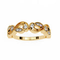 Vintage 14K Gold Design Floral Wedding Ring Synthetic Lab Grown Diamond IGI Certified Brilliant Cut for Women Fine Jewelry Gift