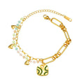Chain Bracelet Jewelry Refined Natural Stone Beads Zircon Charm Waterproof Titanium Steel Bracelet Jewelry for Women Gift