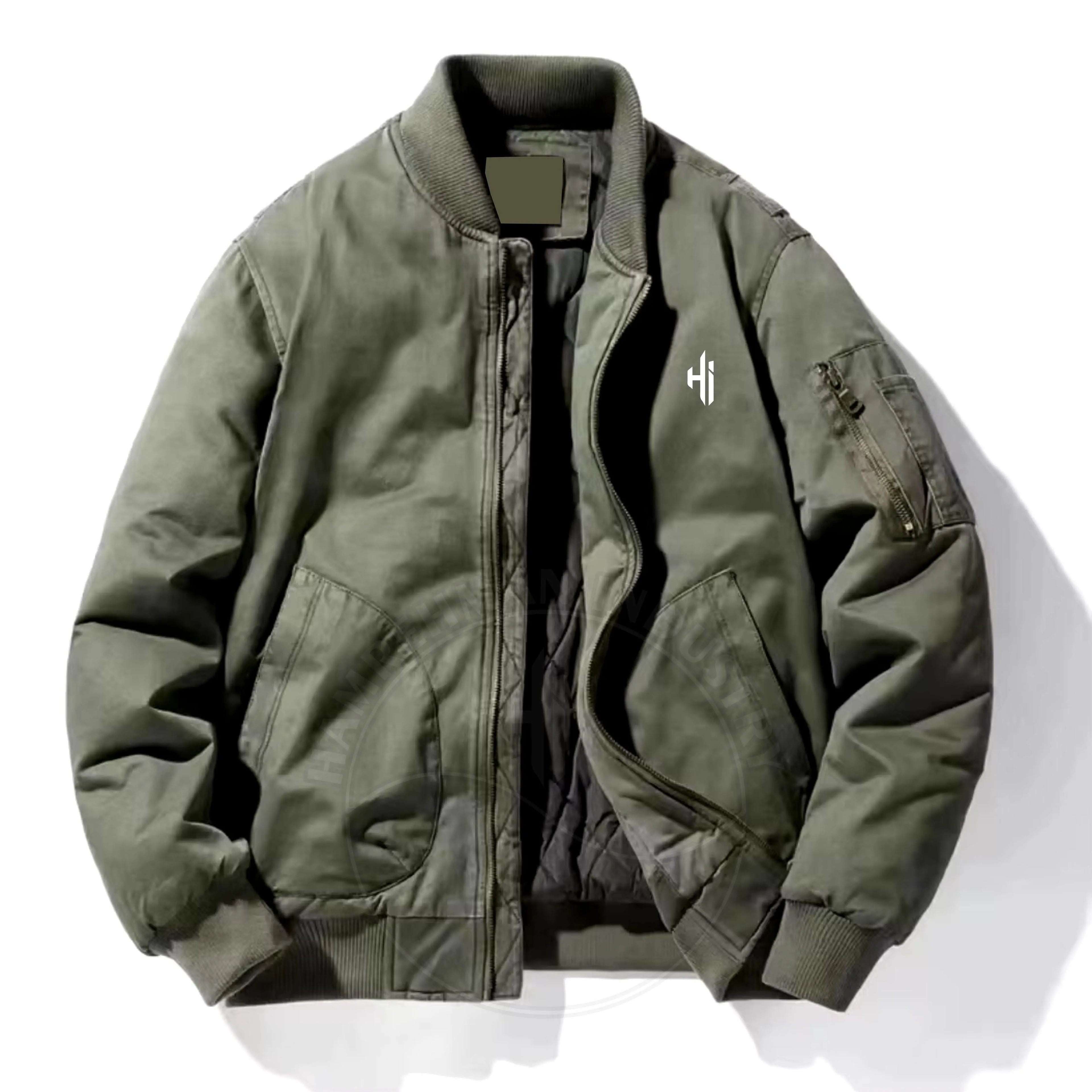 Men Autumn Hooded Bomber Jacket Casual Slim Patchwork Windbreaker Jacket Outdoor Sports Zipper Standard Coat Front