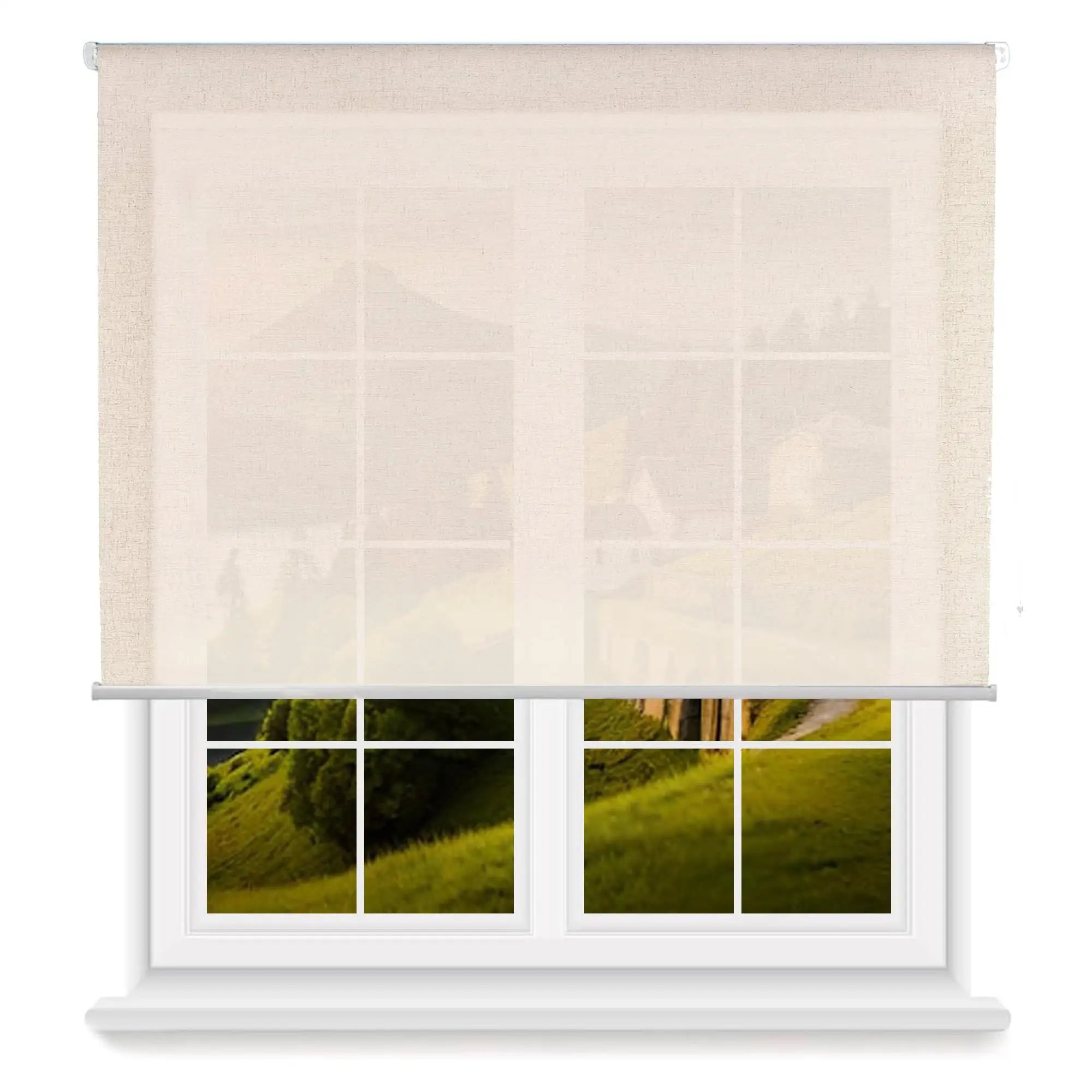 Well Home Plain Translucent Roller Blind - Linen Color 180 x 110cm (width x length)/Fabric Size 177 x 105cm