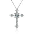 XMZ109 S925 Sterling Silver Cross Necklace Pendant 0.5ct Diamond Fashion Luxury Gift Necklace for Men and Women
