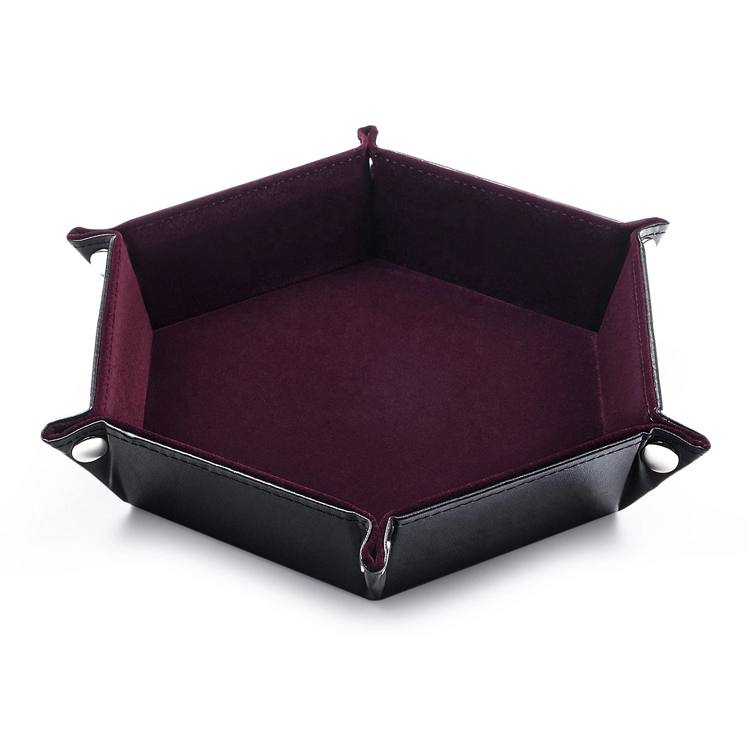 Best Selling PU Leather Polyhedral Dice Rolling Tray Hexagonal DND Dice Tray for Dungeons and Dragons Table Games