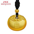 Alluvial Gold Necklace Copper-plated Gold Lotus Lock Bag Pendant Carrying Strap Woven Black Rope Necklace Jewelry Live Supply MegaBDM