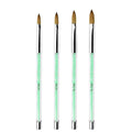 Yalixin Custom Logo 3D Nail Brush #6-#12 Real Kolinsky Hair Acrylic Handle Oval Head Acrylic Nail Brush Diamond Acrylic Brush