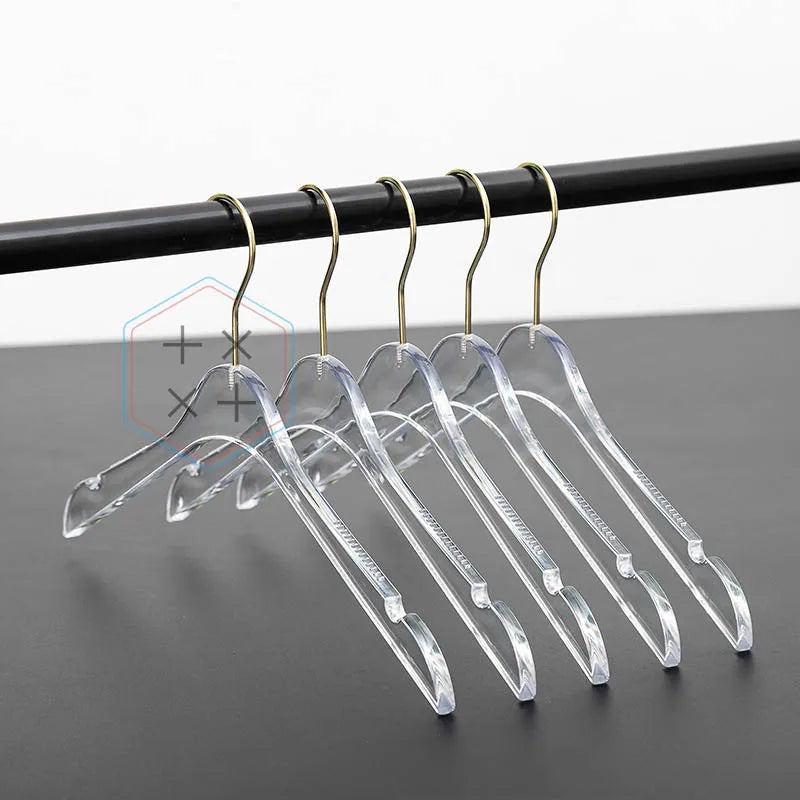 Custom Logo Women Crystal Acrylic Clothes Hangers for Wardrobe Multifunction Single Tier Transparent Hanging Saving Durable