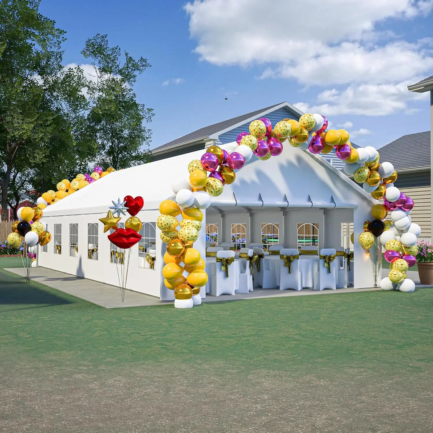 20'x30' Heavy Duty Fire Retardant PE Cover Outdoor Canopy Marquee Wedding Party Tent for Party and Event