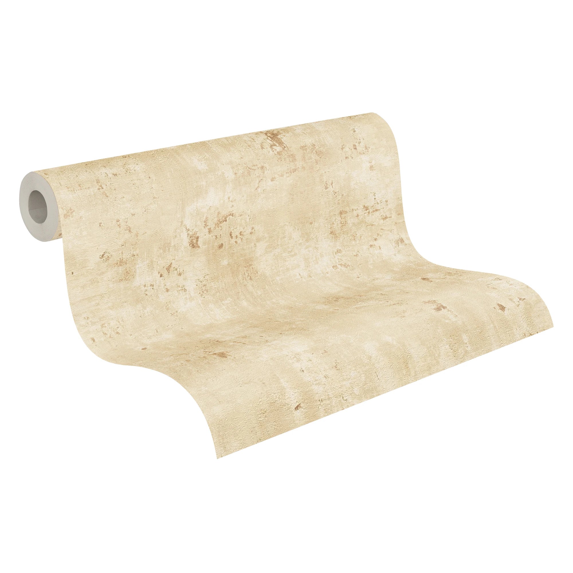 Made in Germany Modern Plaster Look Beige Gold Wallpaper Rolls-Non Woven Vinyl-Hotel & Household Use 1005x053m