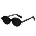 Retro Oval Black Frame UV400 Unisex Full Frame Outdoor Sunglasses