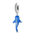 Silver Fashion Glow-in-the-Dark Whale Shark Charms Pendant With Zircon Classic Jewelry Parties Silver Plated