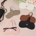 Practical PU Leather Glasses Case Modern Eyeglass Holder Anti-Drop Lanyard Clip Minimalist Travel-Friendly Sunglasses Pouch RR