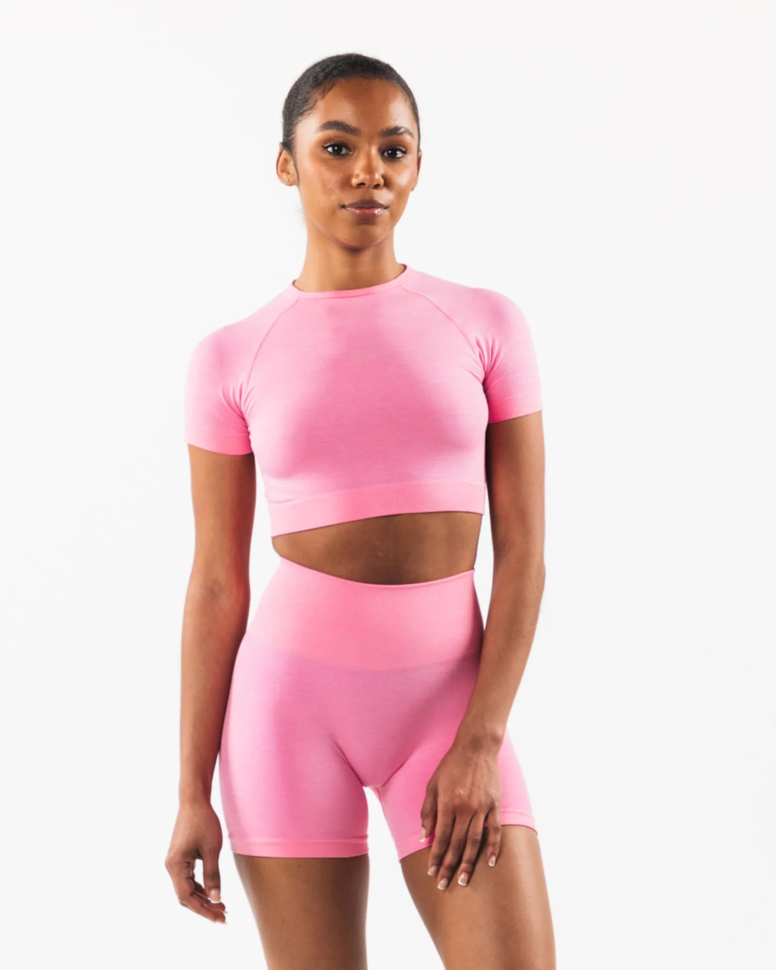2024 Spring Women's Print Active Stretch Cut-out Full Length Crew Neck Rib Fabric Half Sleeve Zipper Shorts Jumpsuit