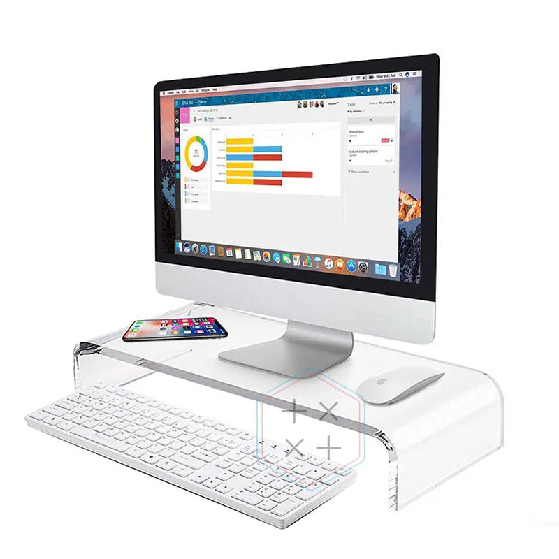 Modern Simple Transparent Acrylic for Laptop Monitor Stand Riser for Office