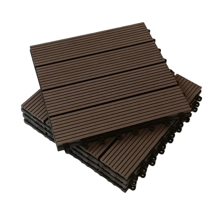 Courtyard Patio Waterproof DIY Flooring for Balcony WPC Decking Tiles Wood Plastic Deck Tiles Interlocking