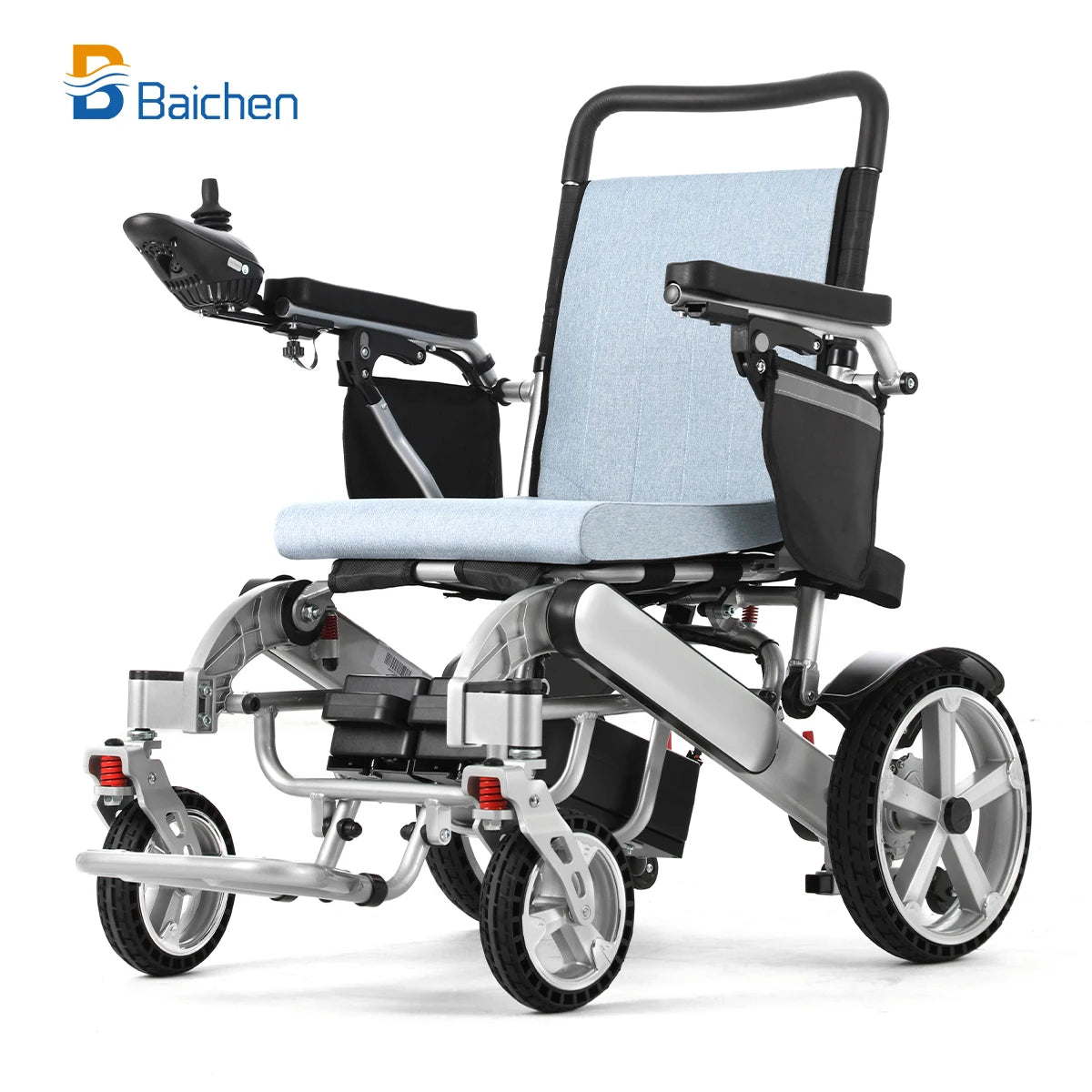 2025 New Design Aluminum All Terrain Off Road Foldable Portable Travel Electric Wheelchair for Adults and Disabled
