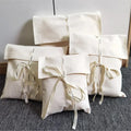 Luxury Eco Friendly 100% Cotton Gift Bag Recycled Customized Size Wedding Envelope Bags Gift Cotton Packaging Bags With Ribbon