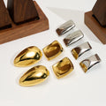 18K Gold Plated Stainless Steel Jewelry Geometric Water Drop Smooth Chunky Earrings Waterproof for Woman Punk Earrings E251670
