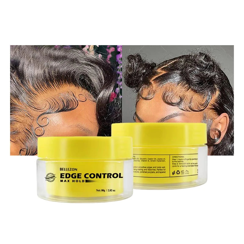 Free Design Your Logo Water-Based Pomade Strong Hold 2.82oz Pineapple Scent Edge Control for Black Hair