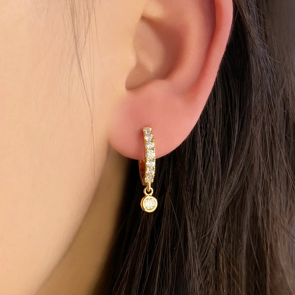 Fashion Earrings Foxi in Stock Wholesale Bulk Aretes 18K Gold Plated Simple Charm Hoop Earrings for Women