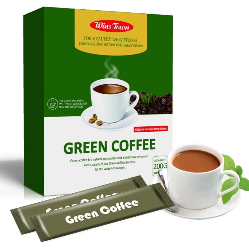 Private Green Coffee Natural Herbs Healthy Diet Control Powder Instant Green Coffee Weight Loss Products ISO HACCP GMP Factory