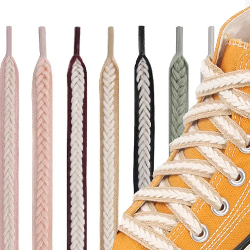 YNBG Sports Casual Wheat Pattern Design Durable Quality Flat Cotton Fabric Lace for Sports Shoes 80-160cm Length All Season Use