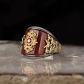 New Arrival 925 Sterling Ottoman Style Men's Ring. Rhodium and Gold Bi-color Turkey Model RCEGYT-091
