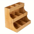Elegant Bamboo Tea Bag Organizer Multifunctional Vertical Tea Pod Holder Rectangle Wooden Tea Box Caddy Home Storage Solution
