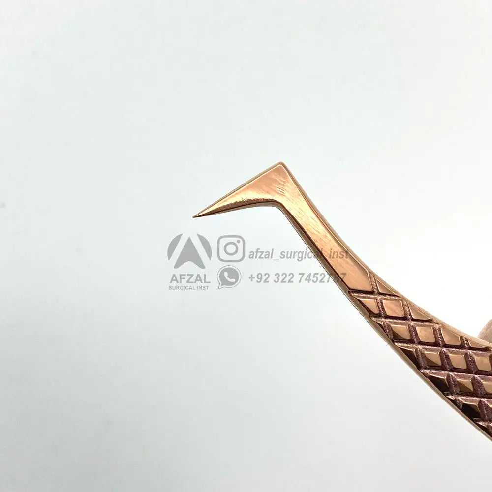 Engraved Logo Eyelash Extension Tweezers Volume Tweezers Nano Grip rose gold Eyelash Tweezers 45 Degree Volume Fiber Tips