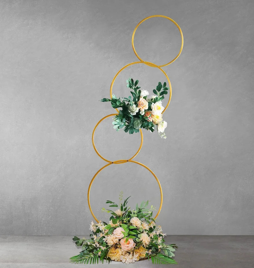 E New Event Props Ring Arch Road Lead Gold Table Flowers Decor square Round Flower Shelf Wedding Table Centerpieces Decoration