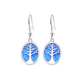 Low MOQ Wholesale Jewelry Minimalist Drop 925 Sterling Silver Opal Tree of Life Earring