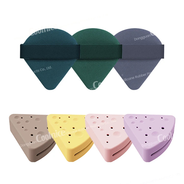 Custom Logo Beauty Cosmetic Blender Case Customize Make up Sponge Private Label Silicone Round Shape Makeup Sponge Holder Case