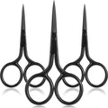 3 Pack Mini Beauty Stainless Steel Grooming Scissors Pointed Nose Mustache Eyebrow Trimmer Pack for Facial Hair Trimming