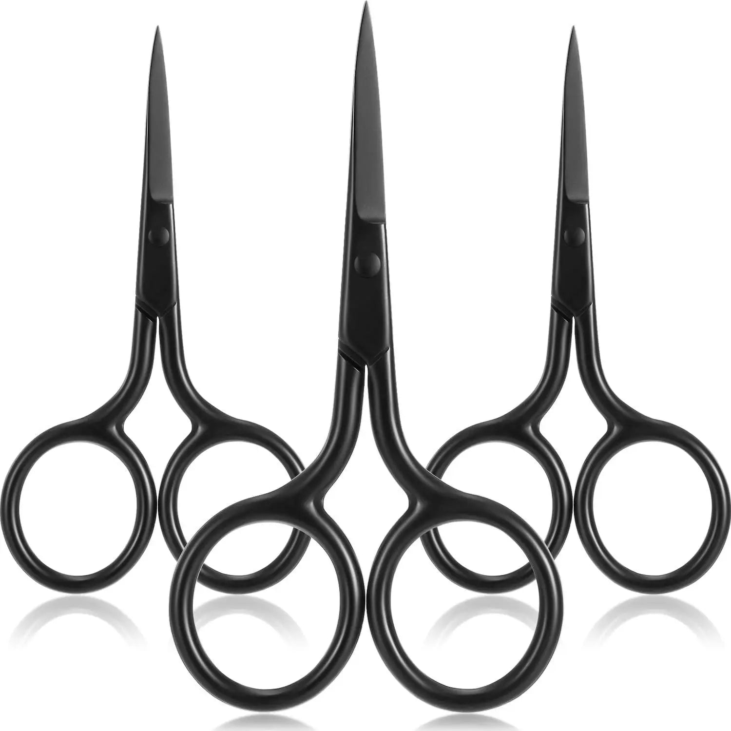 3 Pack Mini Beauty Stainless Steel Grooming Scissors Pointed Nose Mustache Eyebrow Trimmer Pack for Facial Hair Trimming