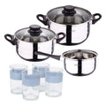 Toledo 5pc cookware set suitable for induction hobs + Set of 4 x 0.5L glasses NOIA San Ignacio