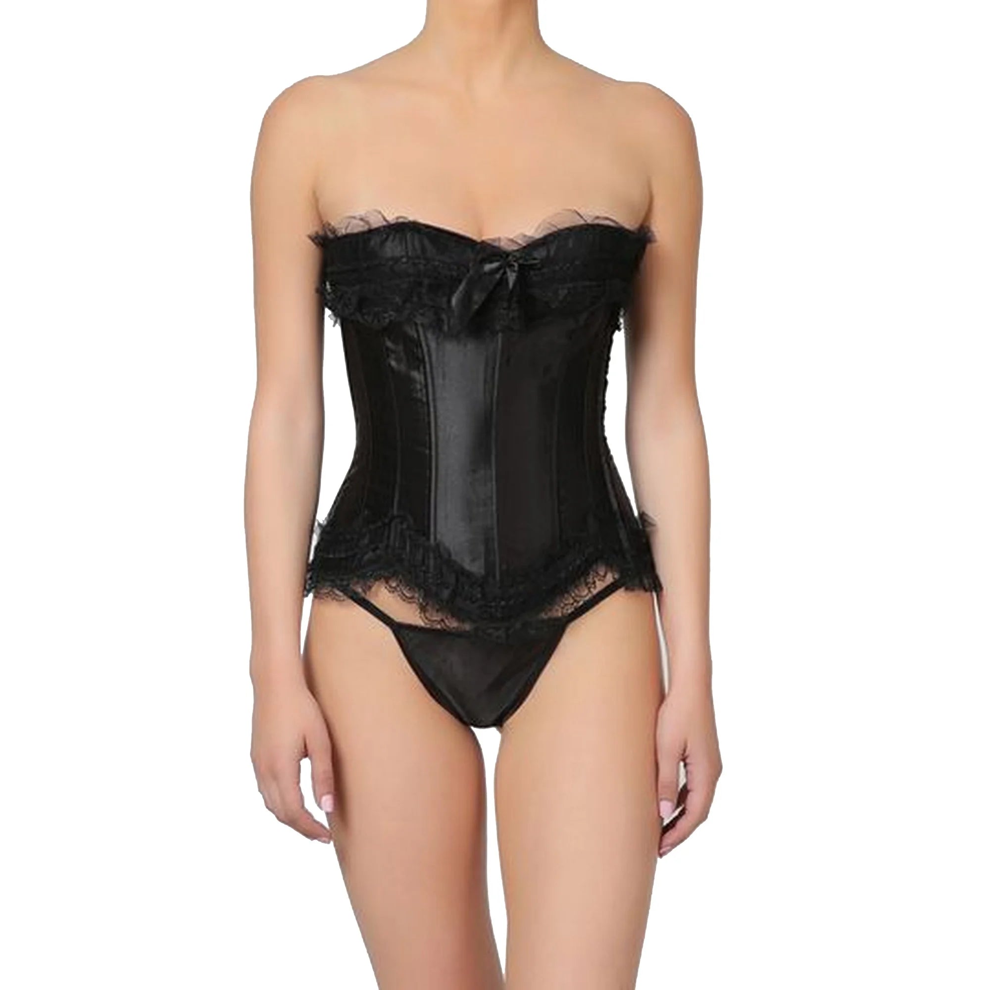 Black brokat corset
