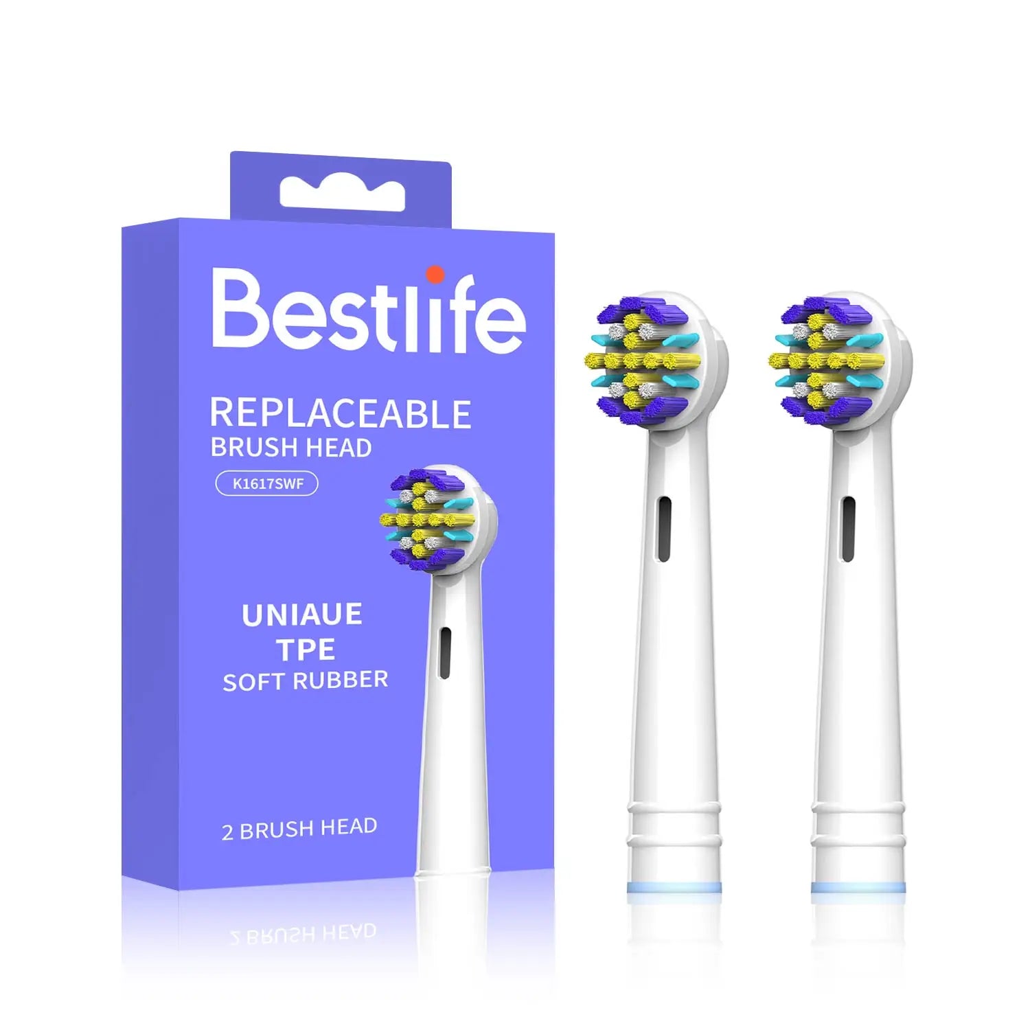 Bestlife K16177SWF  Unique TPE Soft Rubber Replacement Head for Oscillating Power Toothbrush
