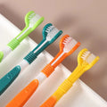 Hot sell Three head Three Face 3D toothbrush Oral cleaning Toothbrush 360 degree toothbrush Soft tooth cleaning for pets dog