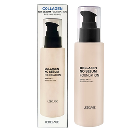 LEBELAGE Collagen Herbal No Sebum Liquid Foundation with Sunscreen No. 21 Natural Beige Regular Size for Medium Skin Tone
