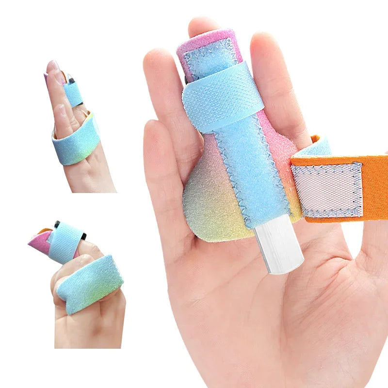 Adjustable Finger Splint Aluminum Support Brace with Self Adhesive Velcro Strap for Injury Fracture Sprain Recovery