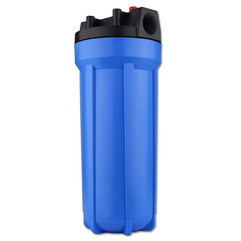 10Inch Whole House Slim Blue Water Filter Housing for 2.5"X10" Filter 1/2"NPT Plastic Port with Air Relief Valve or Brass Option MegaBDM