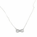 925 Sterling Silver Zircon Infinity Pendant Necklace Memorable Gift For Couple