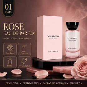50ml Private Label Luxurious Rose Perfume Spray Floral Rose Fragrance Long Lasting Natural OEM Custom Packaging