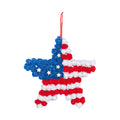 USA 250th Anniversary Independence Day Pentagram Door Hanging Red Blue White Artificial Flowers Courtyard Wall Decor