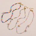 Dreamshow Colorful Acrylic Beaded Jewelry Shell Charm Necklace Summer Fashion Stainless Steel Jewelry