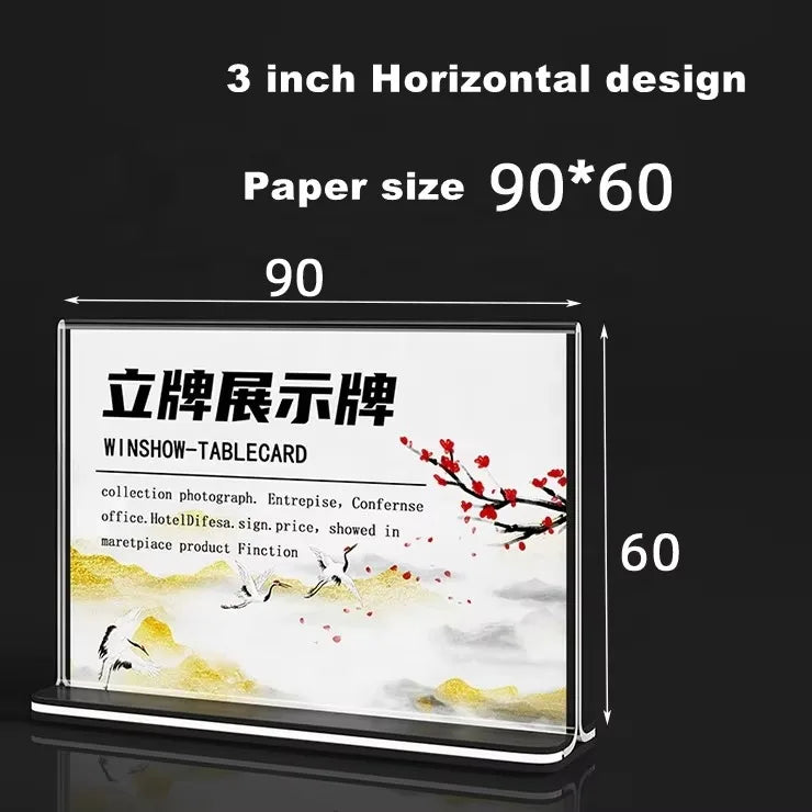 Hookei Clear A4 Acrylic Portable Counter/Table Display Stand with Signs Pocket and Paper Holder